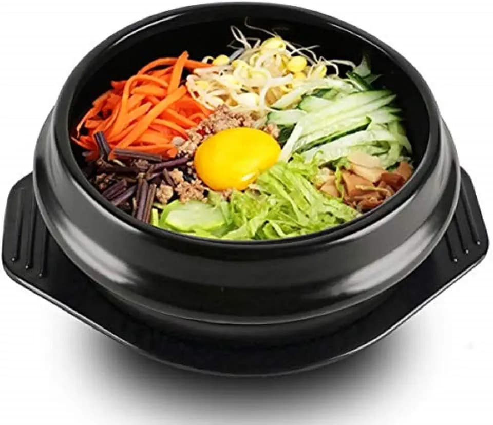 Koreanische Dolsot Schüssel Groß Aus Steingut, Bibimbap Kochen + Trivet Set Reisschale – 14