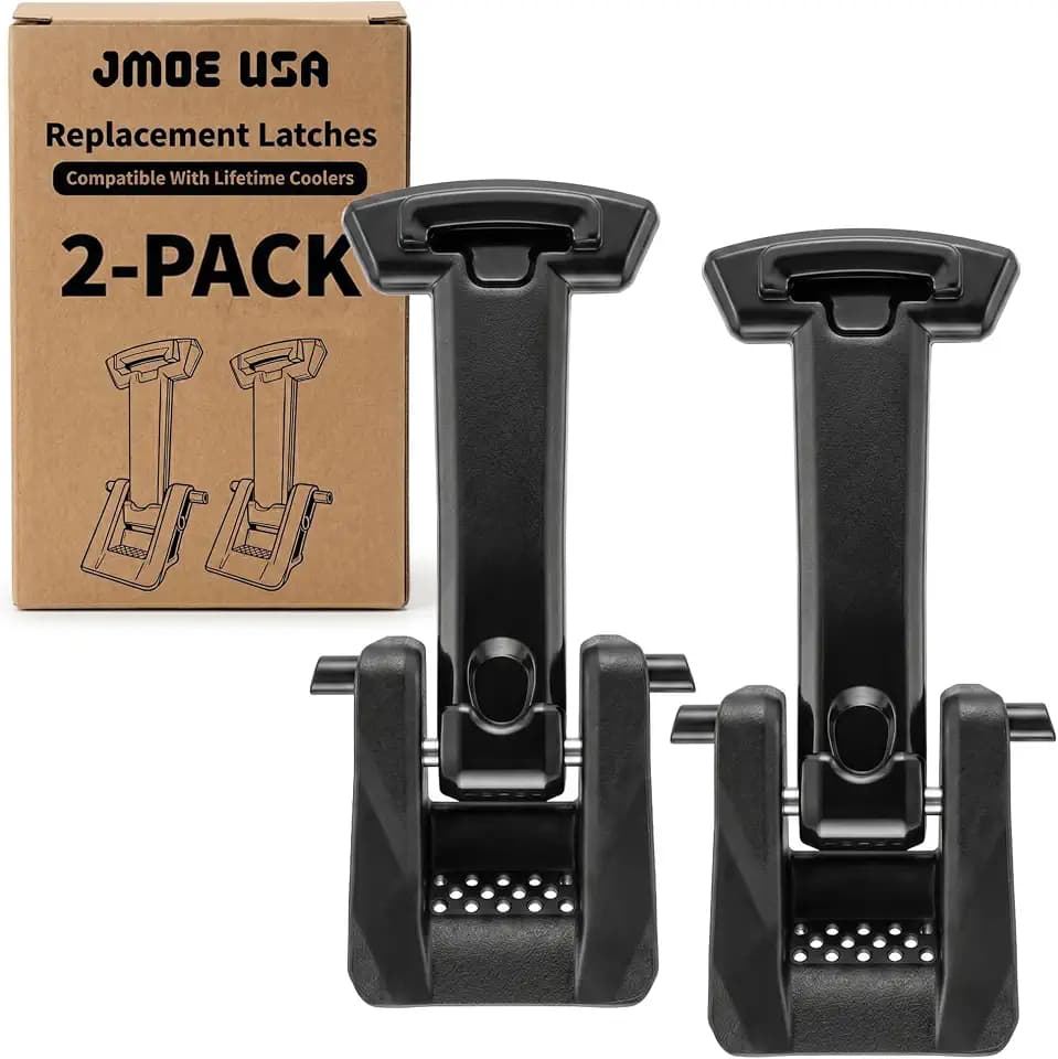 Jmoe USA Replacement Cooler Latches Compatible with Lifetime Coolers, Improved Rubber and Polymer Material | Lid Latch Set for Hard-Sided Cooler (2-Pack)
