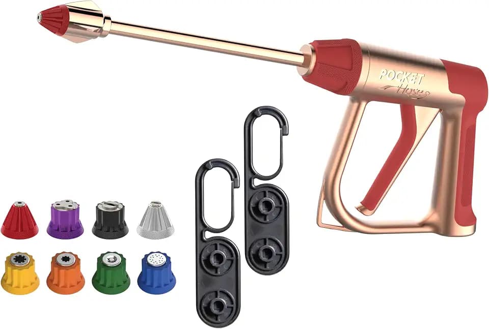 Pocket Hose Arrow Pro, Flow Force Cleaner Nozzle, 4 Tips, Rust-Resistant