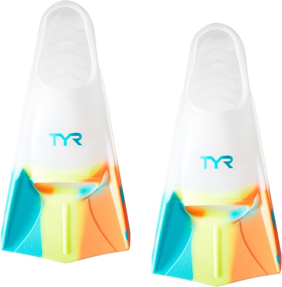 TYR Stryker Silicone Fins - Short Blade Swimming Training Scuba Flippers