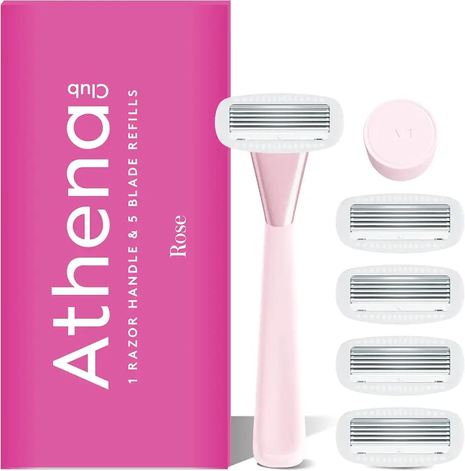 Athena Club Women's Razor Kit, 5-Blade Razor, Rose, 5 Refills