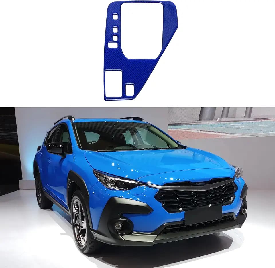 ABS Gear Shift Knob Button Cover for Subaru Crosstrek 2024 Console Gear Panel Control Decal Trim Sticker Interior Accessories Dark Blue