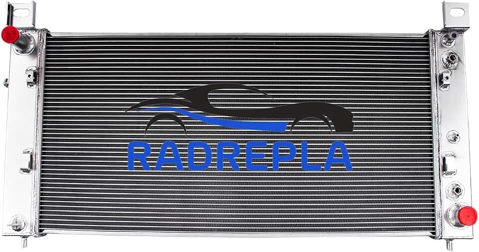 CU2423 34" Aluminum Radiator for 1999-2014 Chevy Silverado 1500 2500 GMC Sierra Yukon Tahoe Radiador 3 Row Crossflow Radiators 2000 2001 2002 2003 2004 2005 2006 2007 2008 2009 2010 2011 2012