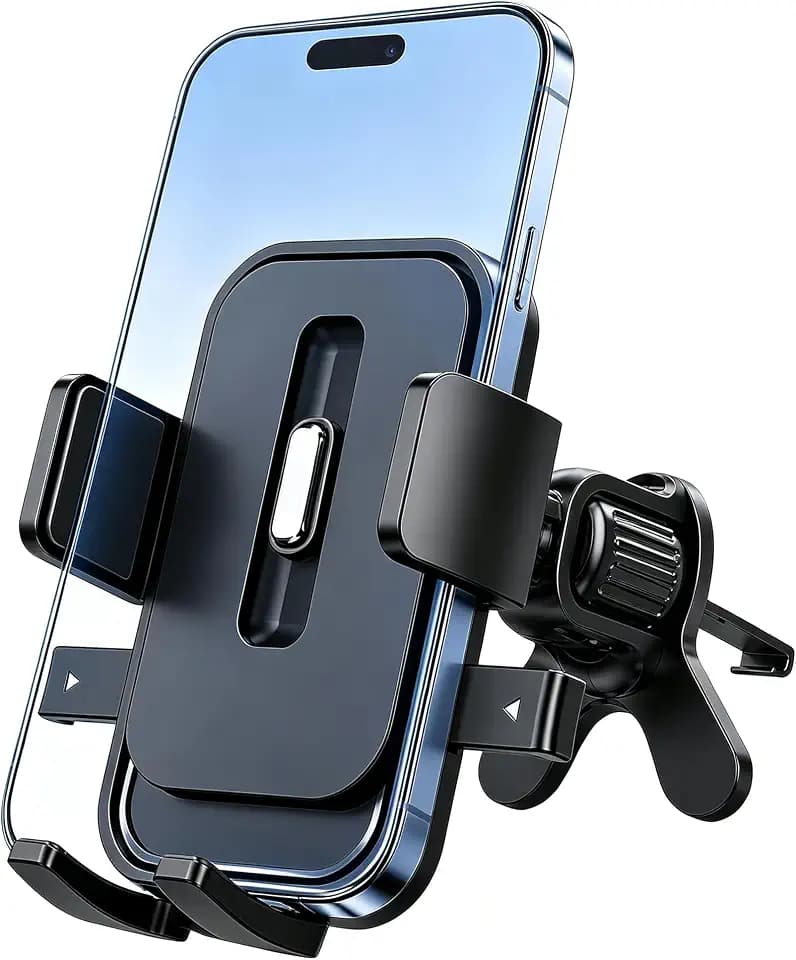Handyhalterung Auto, 360° Drehbar, KFZ Handyhalterung Mit Hakenclip und Beine Doppelte Unterstützung, Handyhalter Auto Mit EIN-Knopf-Release Für Lüftung, iPhone, Galaxy, Smartphone (4.0''-7.0'')