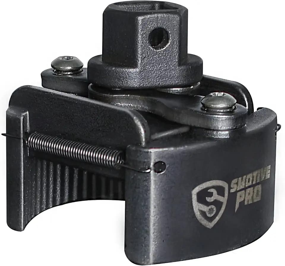 SMOTIVEPRO Universal Oil Filter Wrench Set for 60mm-80mm, Adjustable Oil Filter Removal Tool Cap 1/2" with 2 Durable Non Slip Serrated Jaws Special Design