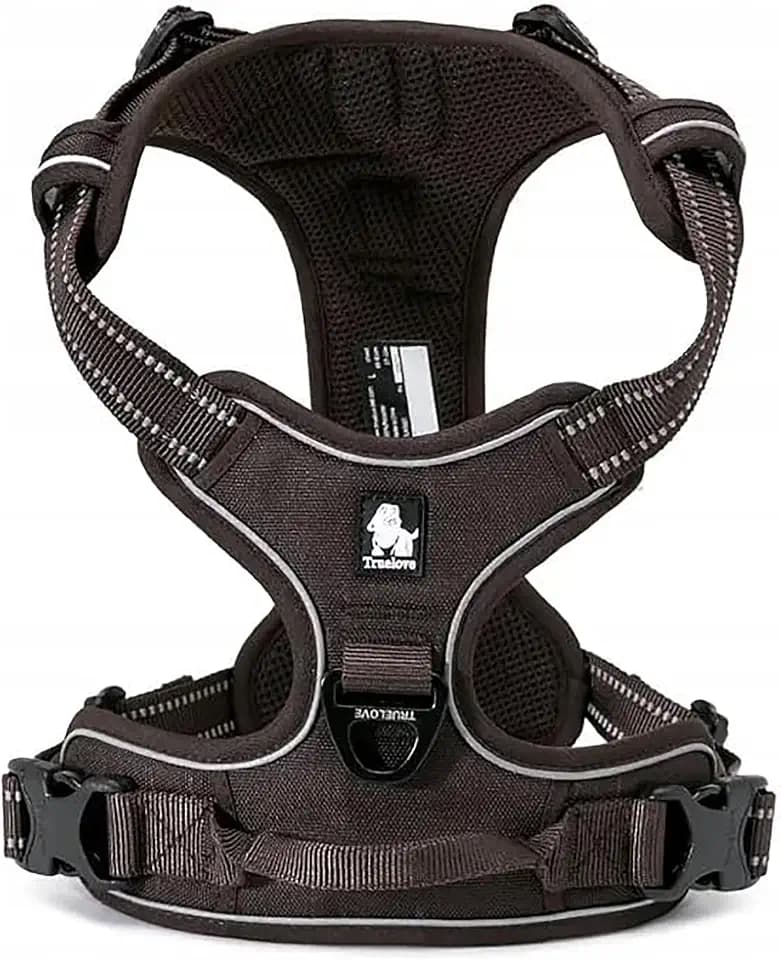 Truelove Hundegeschirr TLH5651, verhindert Zerren, reflektierende Nähte Sorgen für Sichtbarkeit in der Nacht, für Abenteuer im Freien(XL, Braun)