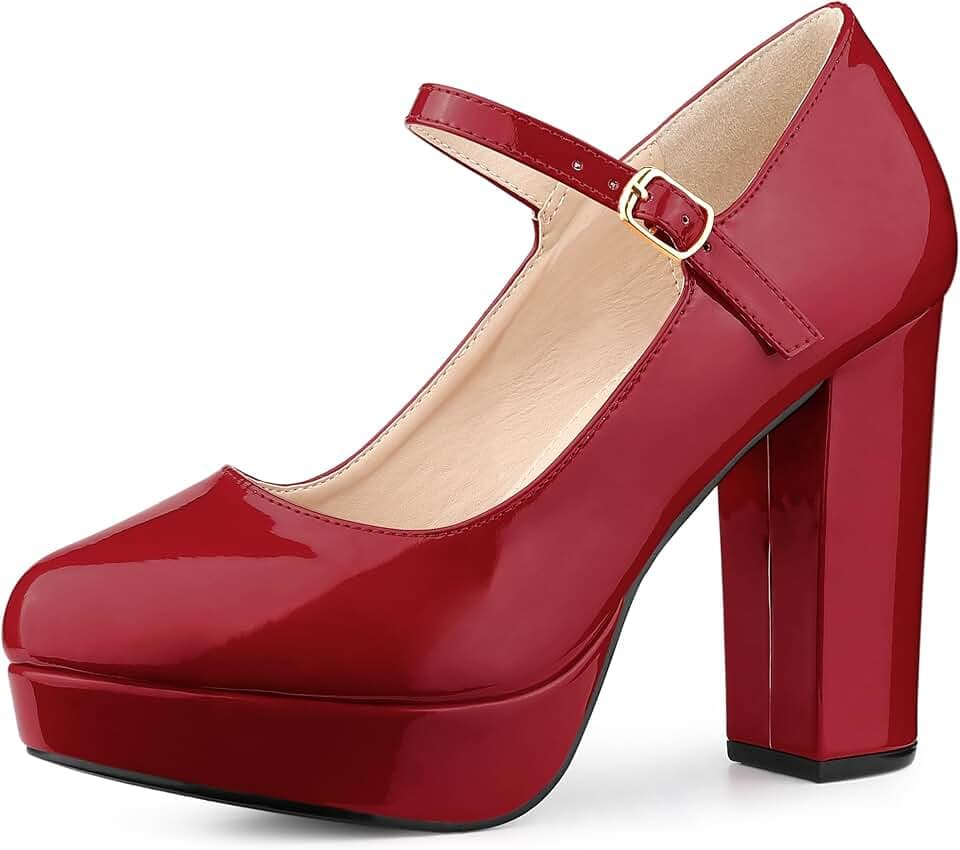 Perphy Mary Janes Pumps mit Plateau-Knöchelriemen, dicke Absätze, für Damen