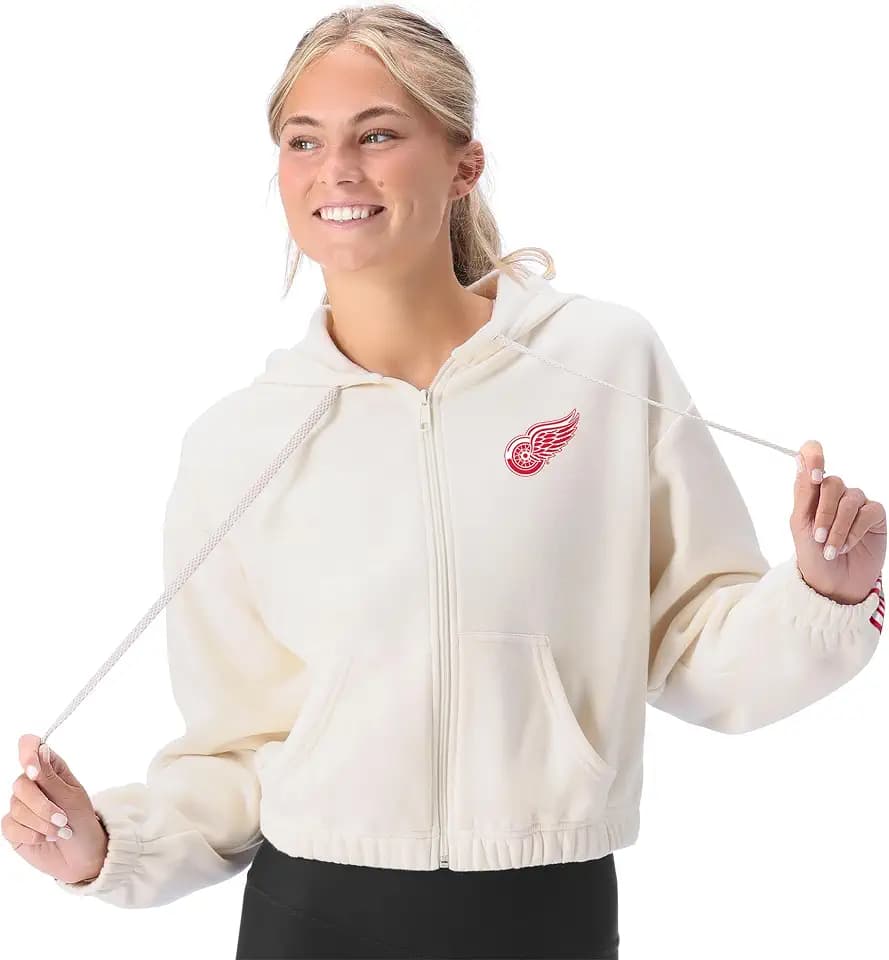 CERTO NHL Women's Fleece Zip-Up Hoodie Jacket, Soft Full-Zip Sweatshirt, Warm Athletic Outerwear, Licensed College Apparel