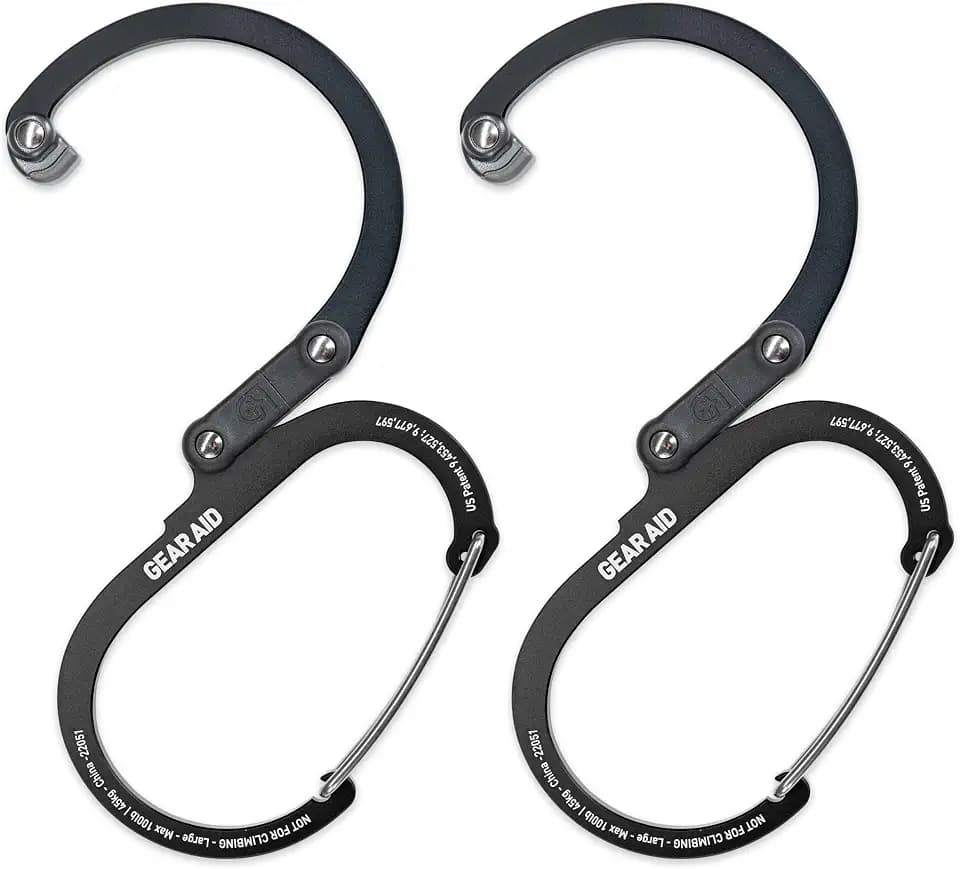 GEAR AID HEROCLIP Medium Carabiner Gear Clip & Hook for Camping & Travel