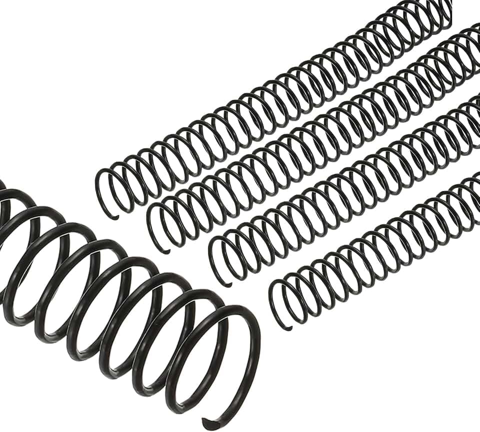 PATIKIL 20mm(3/4") Plastic Spiral Binding Coils, 50 Pcs Binding Spirals 170 Sheet Capacity 3:1 Pitch Binding Spirals for Binding Paper Sheets, Black