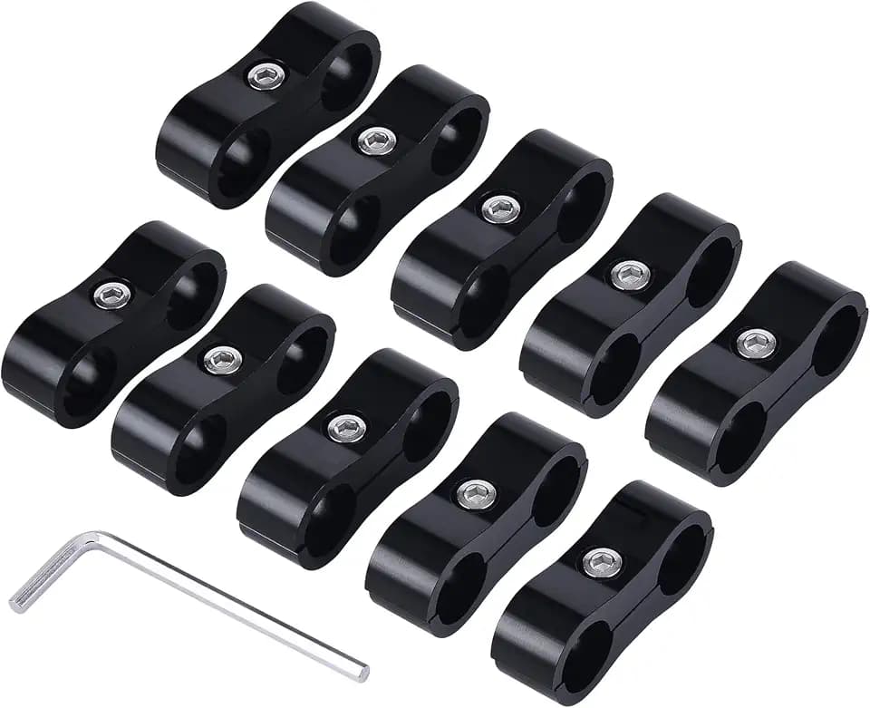 EVIL ENERGY 8AN Hose Separator Clamp AN8 Fuel Line Mounting Clamp 10PCS