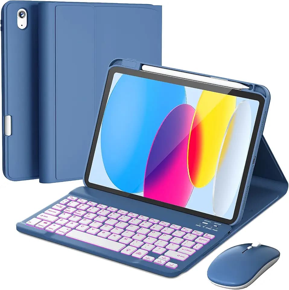 RAYMCRAFT for iPad 11th (A16)/10th Generation Keyboard Case & Mouse Combo