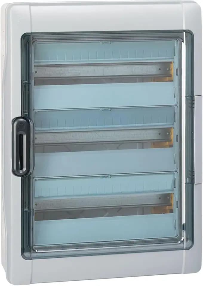 Legrand, Plexo Feuchtraumverteiler, Sicherungskasten, Aufputz, IP65 - IK09, 3-reihig, 54 Module, Innen- und Außenbereich, Nachrüstbar, Schutzklasse II, -20 - +70 °C, 622 x 448 x 161 mm, 601987