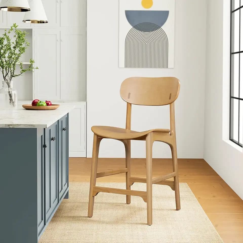 Solvang Wood Counter Stool - Natural Finish