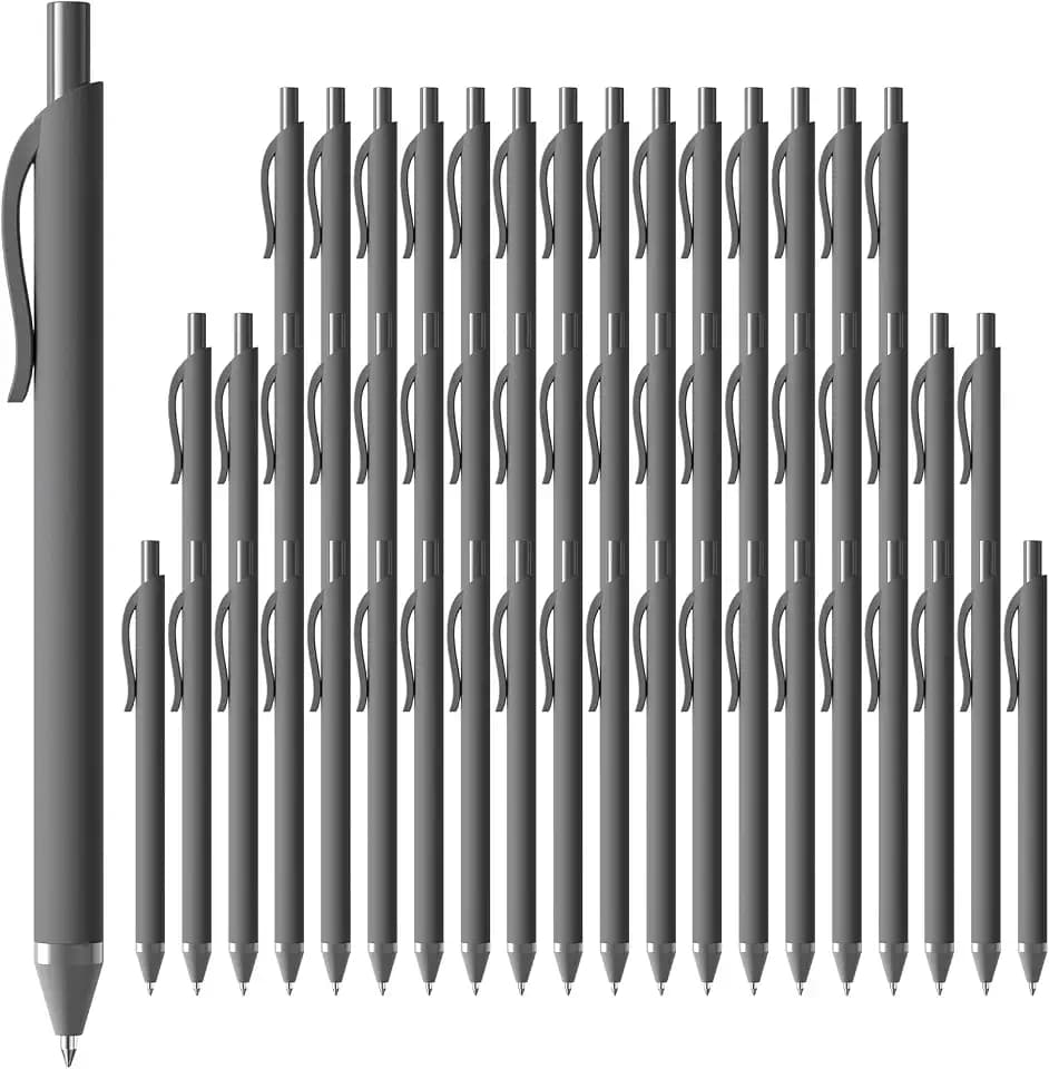 52 Pack Black Ink Pens, 1.0mm Retractable Ballpoint Pens Bulk