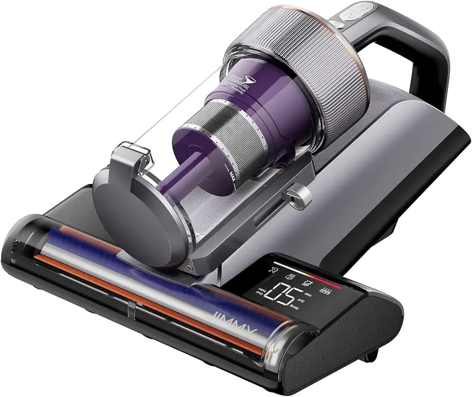 Jimmy BX8 Pro Milbensauger, 600W 17kPa Leistungsstarker Elektrischer Handstaubsauger, 99% UV-C Desinfektion, 65°C Graphen-Heiztechnologie, Echtzeit-Display, EIN-klick-Entstaubung für Matratzen & Sofa