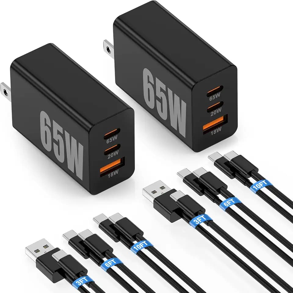 65W Super Fast Charger PD3.0&6/10FT USBC Cable for Samsung Galaxy S26 Ultra