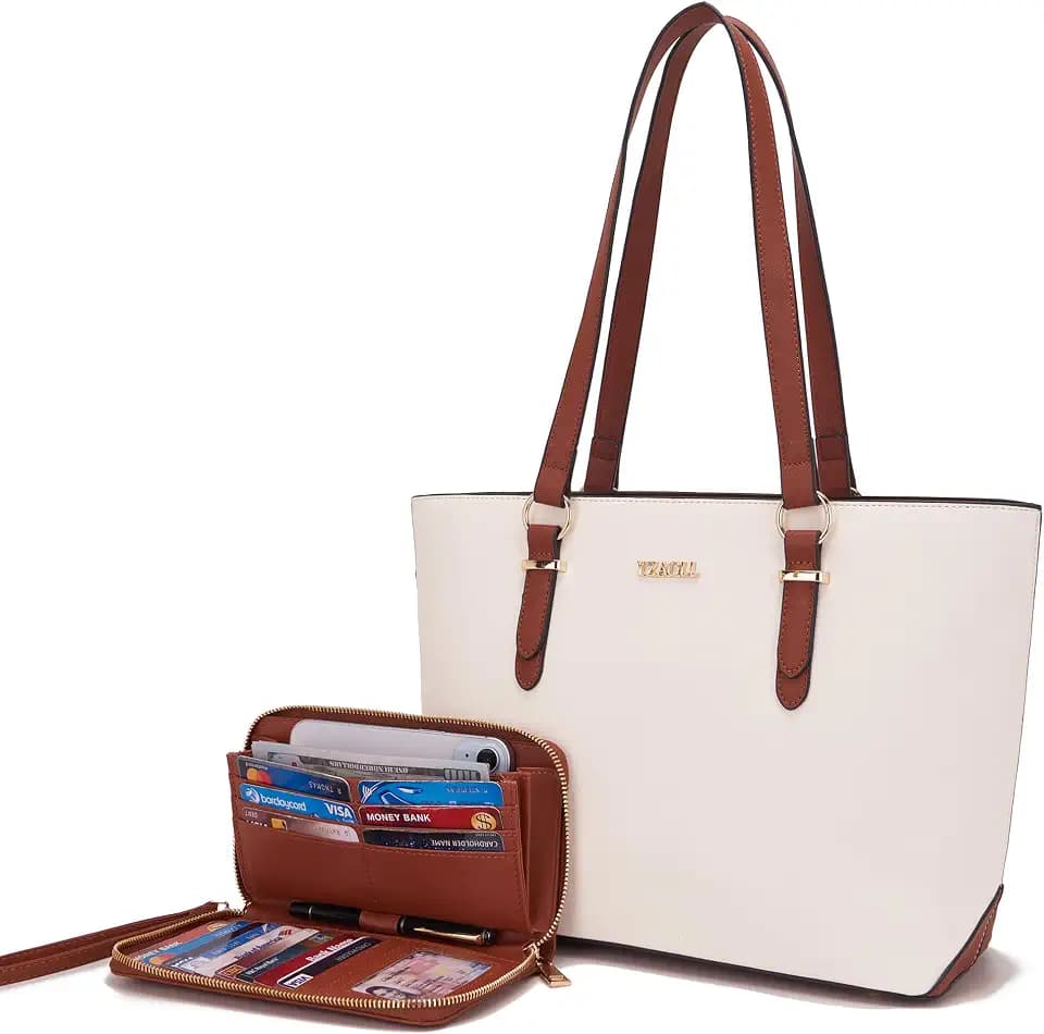 YZAOLL Purses for Women Large Tote Handbag Wallet Set Work Shoulder Bag