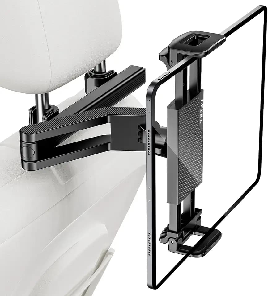 Car Headrest Tablet Holder for Car Backseat Tablet Mount 4.7‑13" Tablets,[Damping Positioning] [Multi Position Interaction] [13‑Inch Tablets Require Narrow‑Edge Clamping]