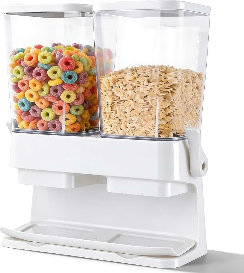 Cereal Dispenser Countertop 2 Pack 3L, 6L Large Dual Control