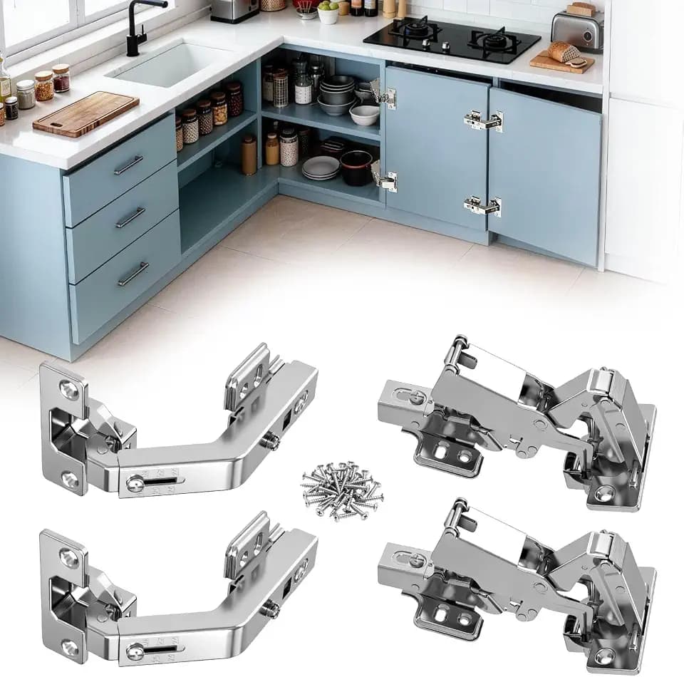 Lazy Susan Hinges Soft Close Cabinet Hinge 135° & 180° Full Overlay 4PCS