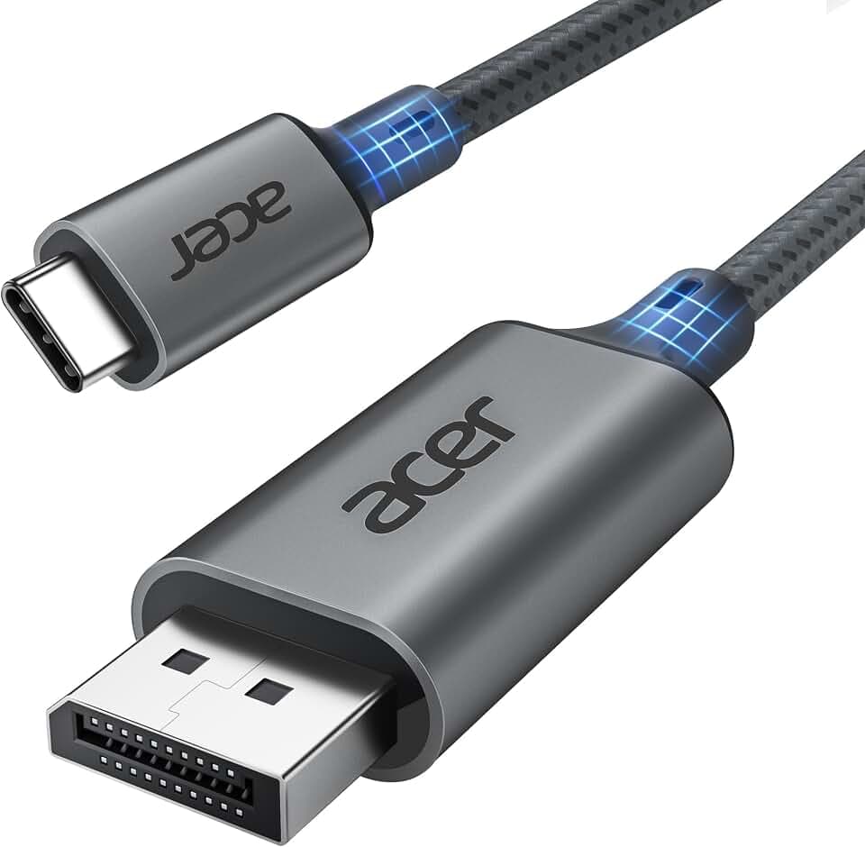 Acer USB C to DisplayPort Cable 6.6 FT (4K@60HZ 2K@165Hz) for Laptop