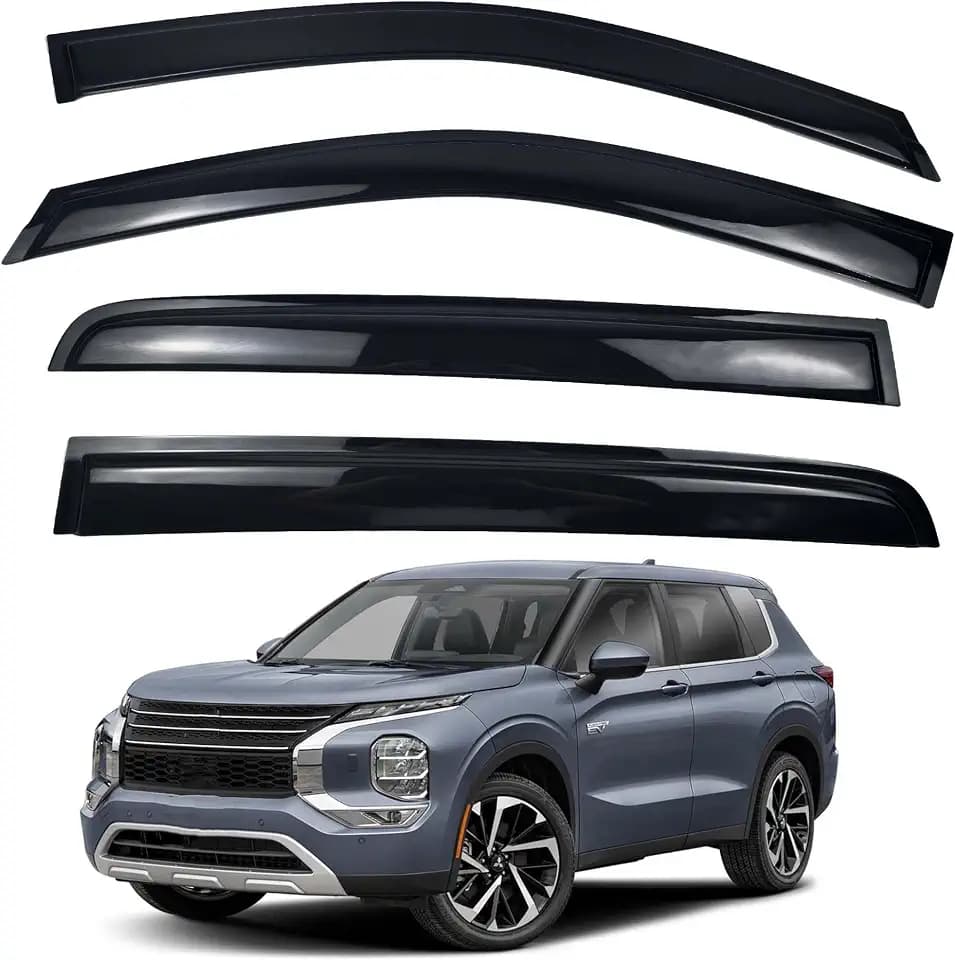 Window Rain Guards Compatible with 2011-2023 Mitsubishi Outlander Accessories Window Visors Vent Wind Deflectors All Weather Sediment Protection