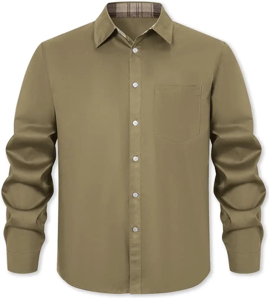 SANGTREE Men & Boys Long Sleeve Cotton Button Down Shirt with Pocket