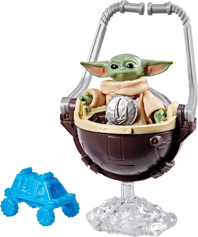 STAR WARS ActionVerse Grogu 1.3-Inch (4.5-Inch Scale) Action Figure & Accessories, Reusable Accessory Storage Rack, Toys for Boys & Girls Ages 4+