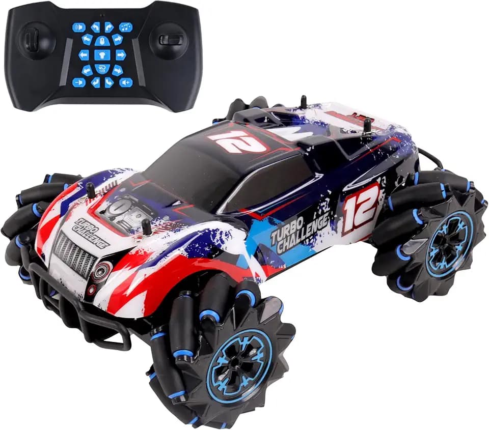 TURBO CHALLENGE - Pick Up Twist 360° - Turbo Drift - Blau - 090135 - Ferngesteuertes Auto - Fertig zum Fahren - Maßstab 1:16 - Musik und hell - Batterien enthalten - ab 8 Jahren