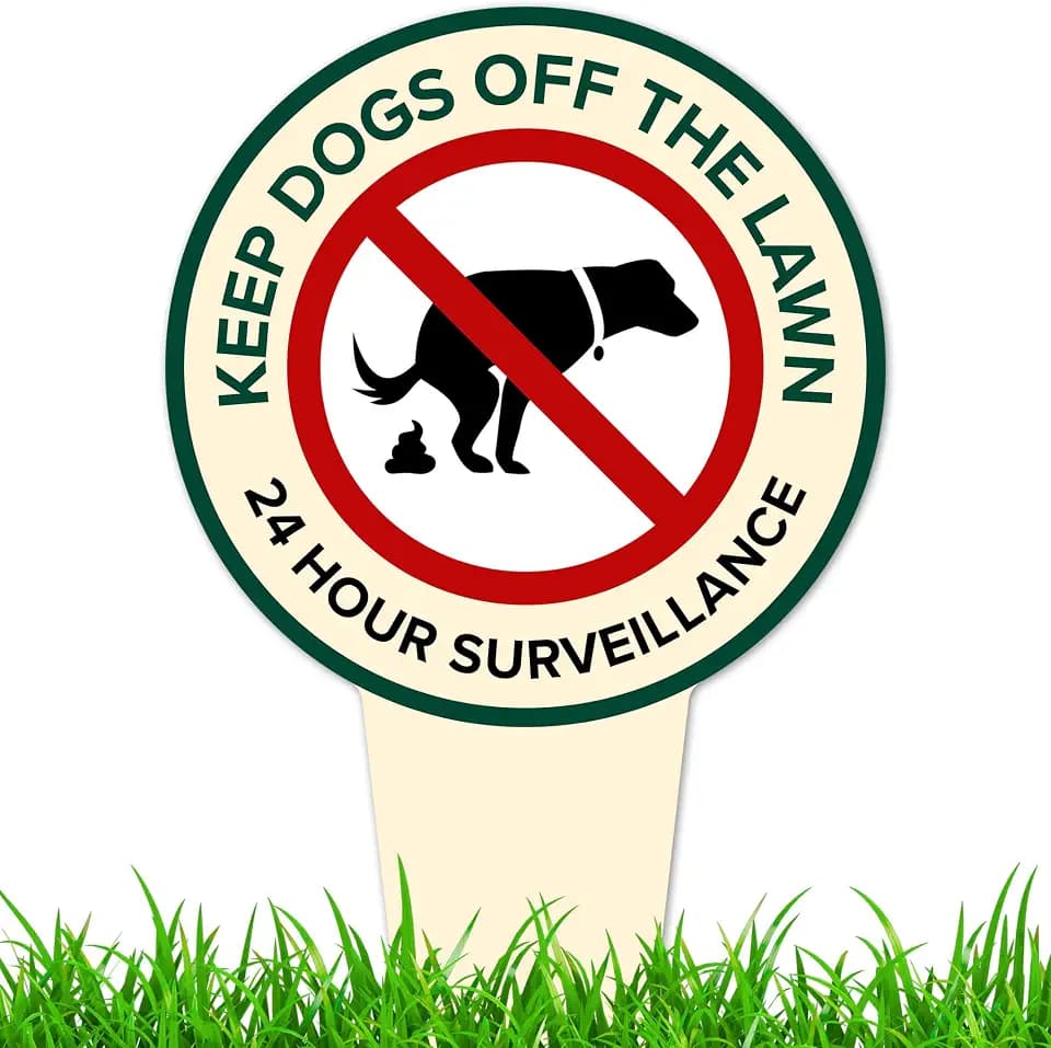 Keep Dogs Off The Lawn, 24 Hour Surveillance Sign, 7x13, Heavy Duty Integrated Ground Stakes, Indoor/Outdoor Use, Rust Free Aluminum Composite, Made in USA by My Sign center
