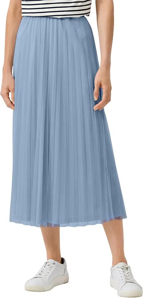 s.Oliver Plissierter Midi-Meshrock mit Jerseyfutter