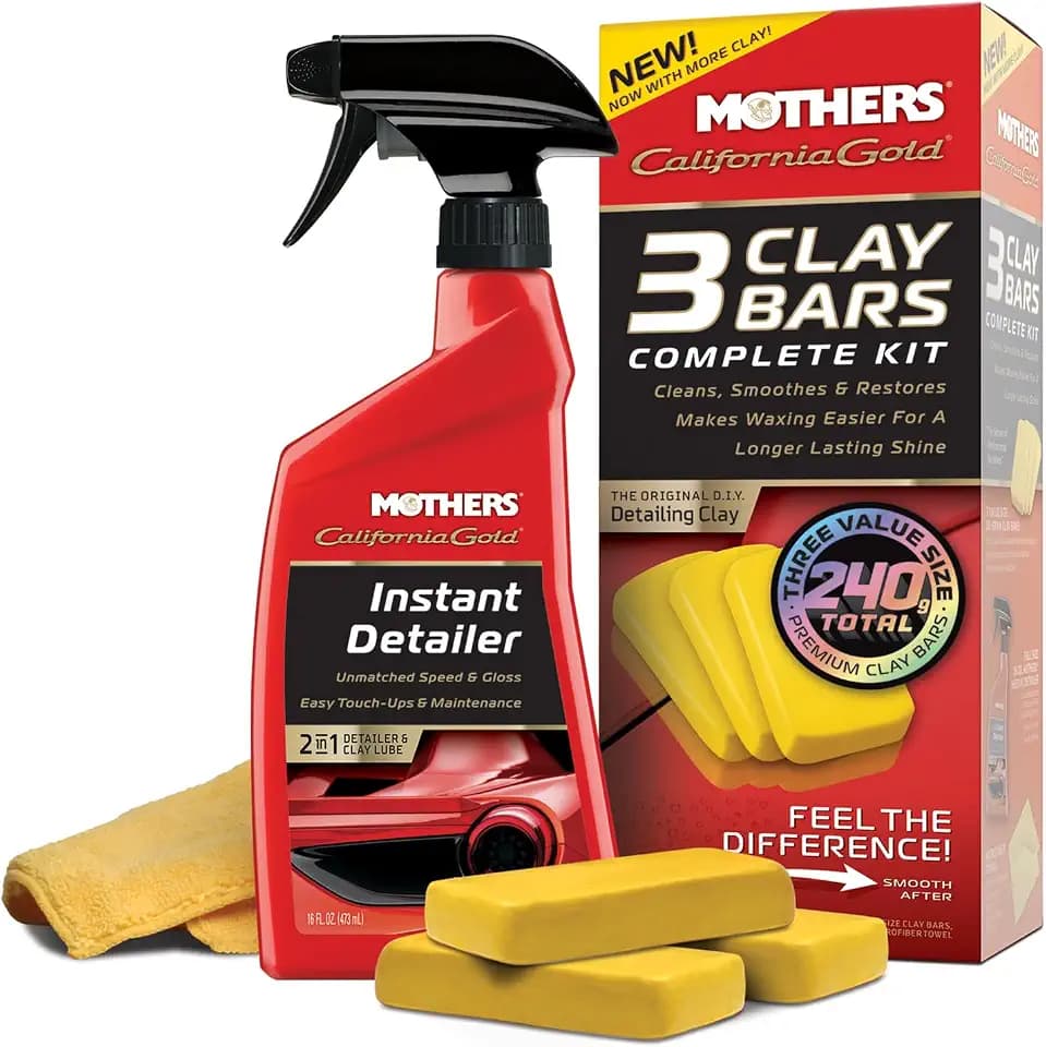Mothers California Gold 3 Clay Bar Complete Kit, 3 80-gram Clay Bars, 07240