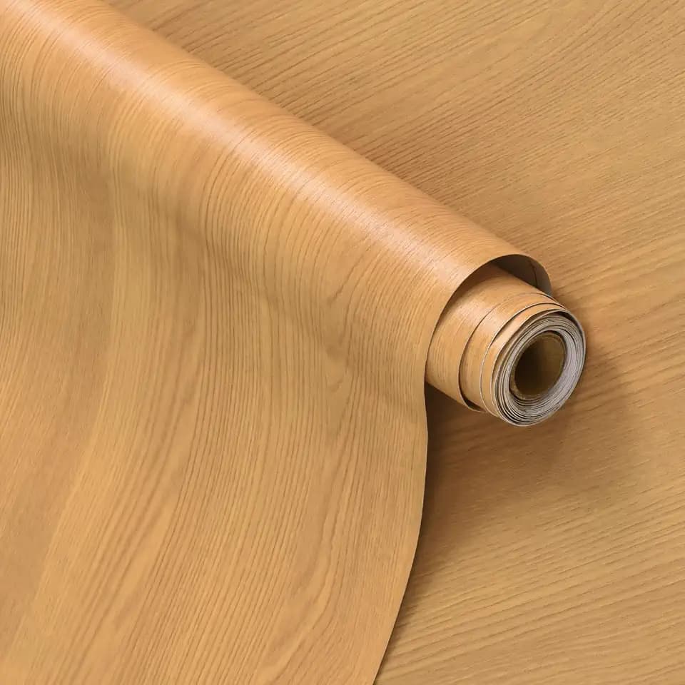 Boobest Yellow Brown Beech Wood Contact Paper Peel and Stick Wood Wallpaper