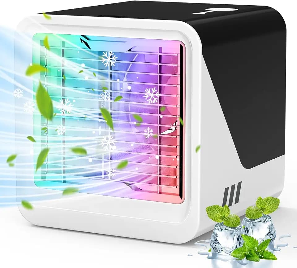 Klimaanlage Mobil, USB Luftkühler ohne Abluftschlauch leise, Schwarz