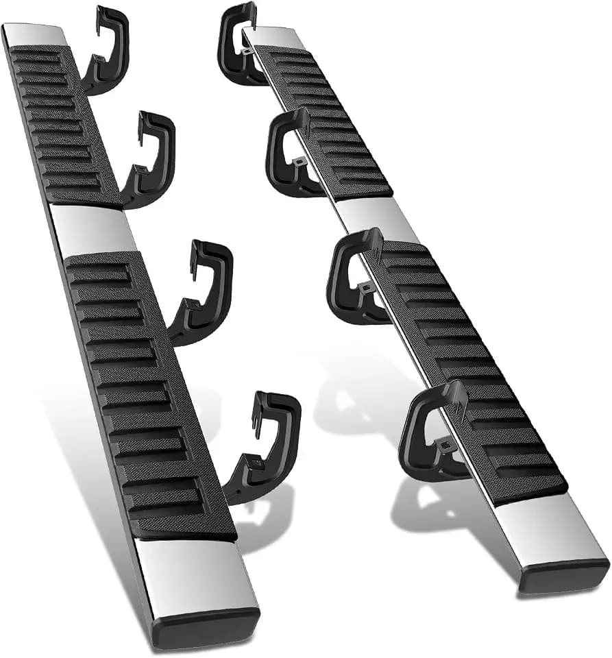 DNA Motoring 6" Running Boards Compatible with 07-18 Silverado/Sierra 1500, 07-19 Silverado 2500HD 3500HD Crew Cab, Side Step Nerf Bars, STEPB-ZTL-8017