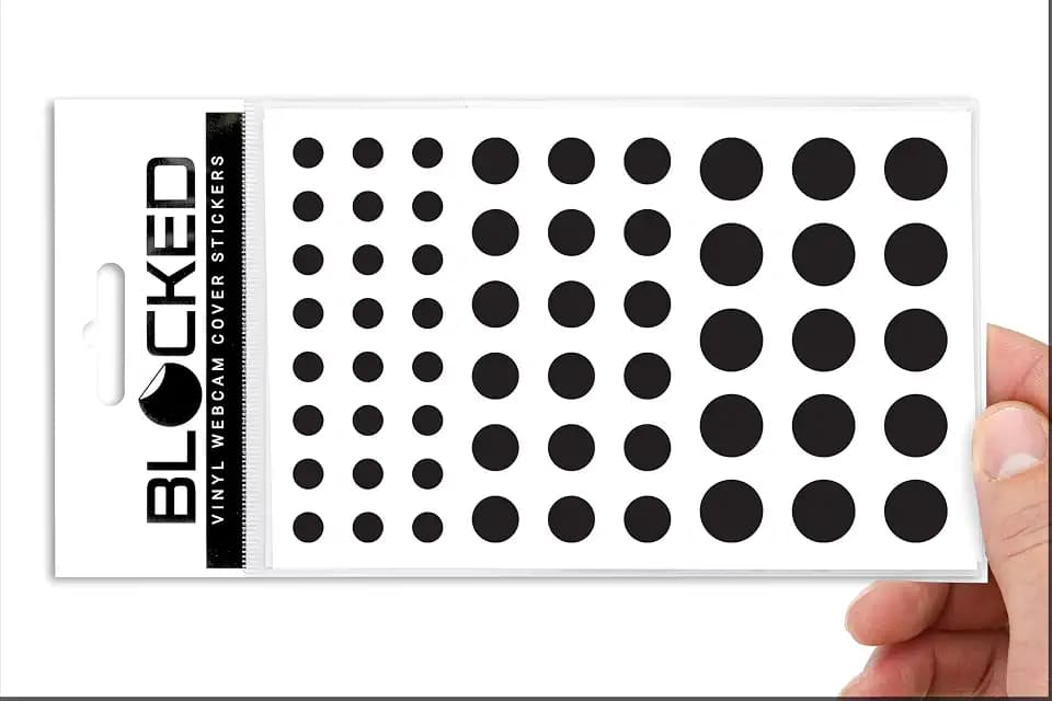 The Original Vinyl Webcam Cover Stickers | Restickable & Stackable Privacy Covers | for All Camera-endable Devices | 3-Sizes | 57 Black (Muted Matte)