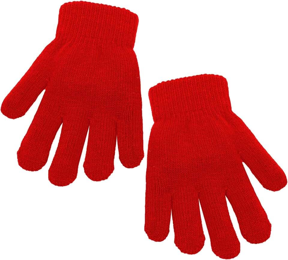 Cooraby Kinder-Handschuhe, dicke Winter-Strickhandschuhe, dehnbar, volle Finger, Handschuhe für Jungen und Mädchen