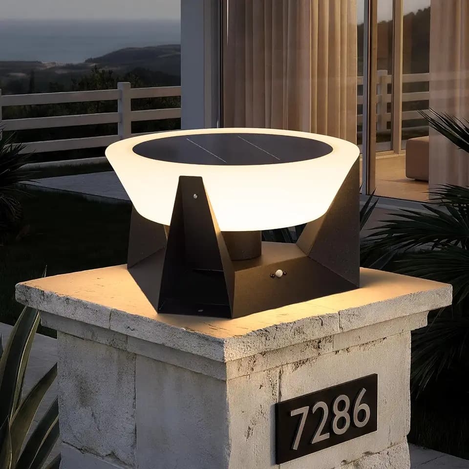 15" Solar Post Lights Outdoor, Waterproof Solar Lamp Post Light