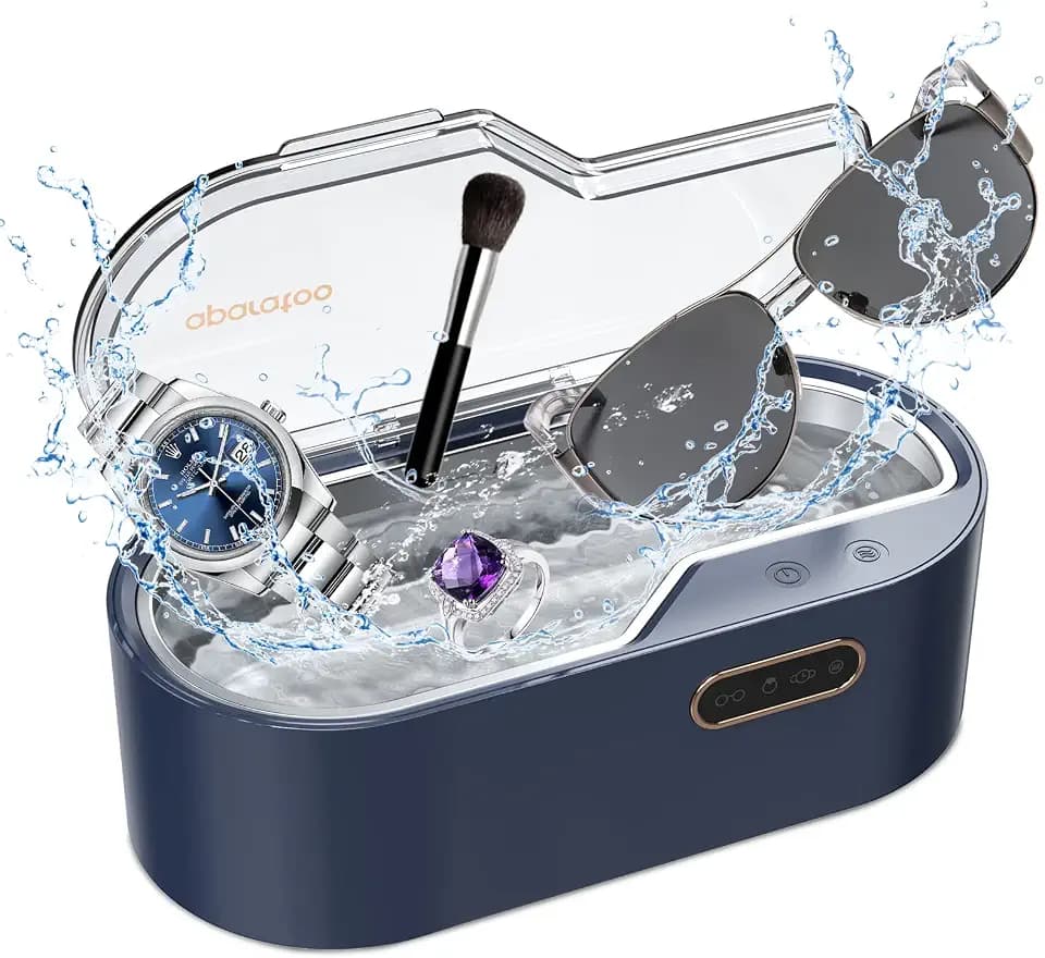Ultraschallreinigungsgerät, 450ml Ultraschallreiniger Ultraschallgerät, 45kHz Brillenreinigungsgerät 4 Timer-Reinigungsmodi für Brillen, Uhren Ohrringe Zahnersatz Münzen Schmuck Ringe (Blau)