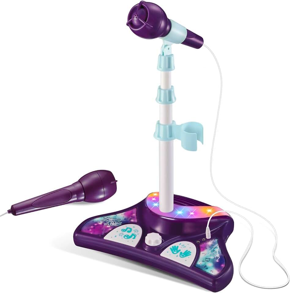 Little Pretender Kids Karaoke Machine, 2 Mics, Adjustable Stand & Lights