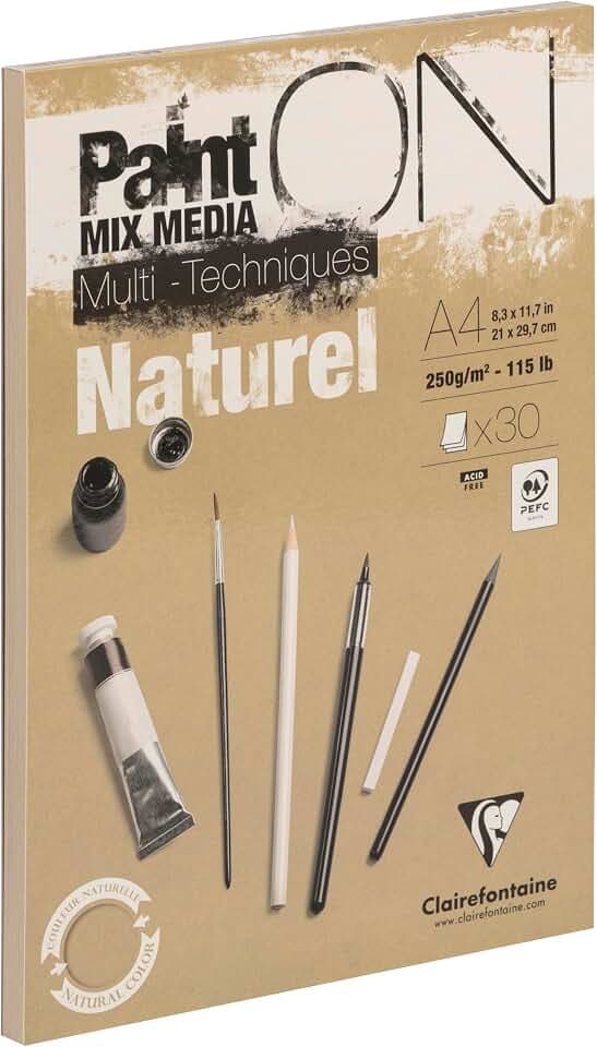 Clairefontaine Zeichenblock DIN A4 30 Blatt 250g/m² raues Papier sand