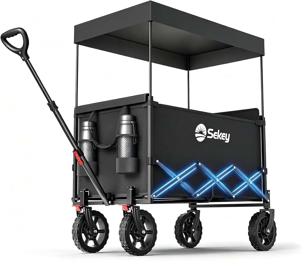 Sekey XXL Bollerwagen Faltbar Kinder S4018 150L 150KG, Handwagen mit Dach