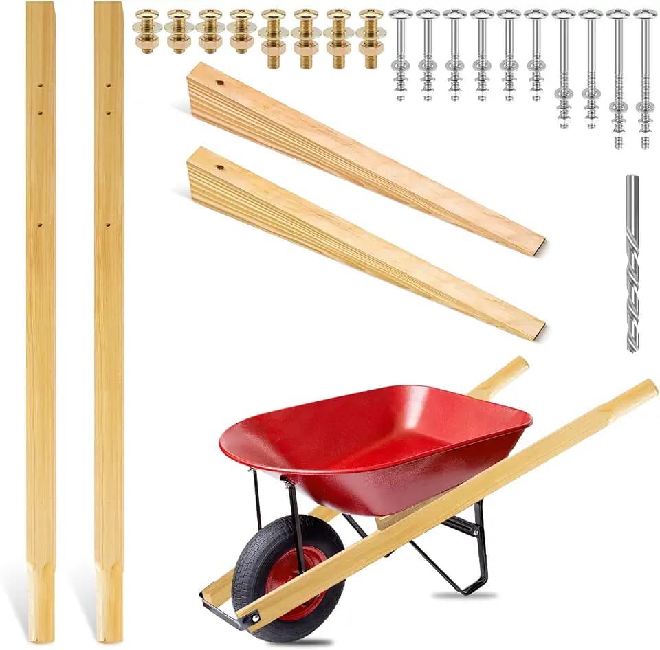 Wheelbarrow Handles Replacement Kit 59 Inch Wooden