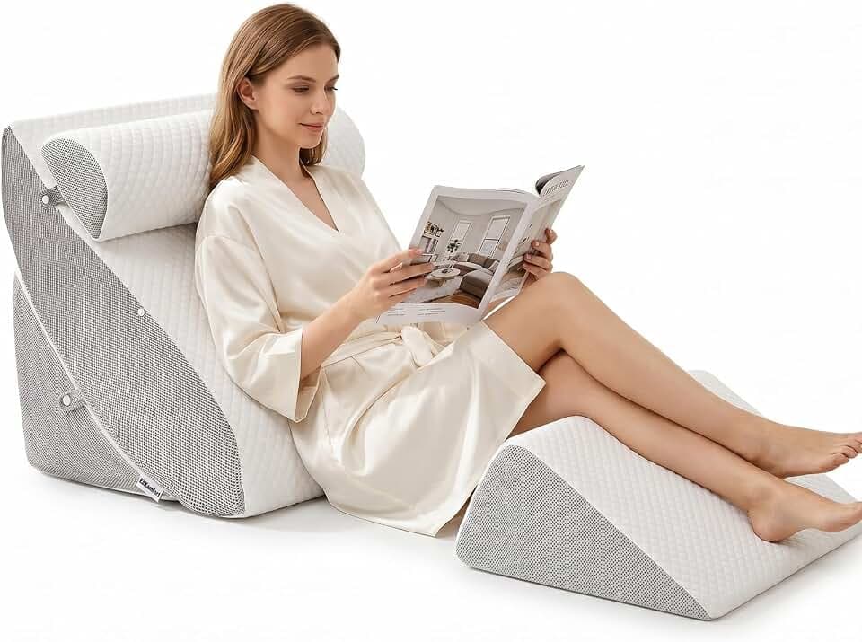 4-in-1 Keilkissen, Keilkissen Bett, Orthopädisches Keilpolsters für Bett
