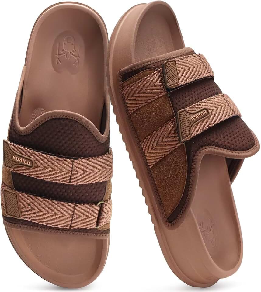 KuaiLu Mens Orthotic Sandals Comfort Arch Support Fabric Sandal Slippers