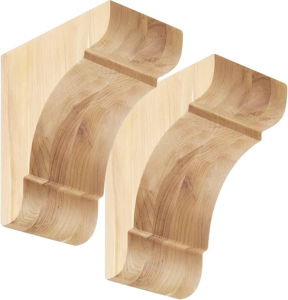 Vercraft 2 Pcs Wood Corbel Wooden Shelf Bracket, 5 1/2 x 6 1/2 x 3.5 Inches
