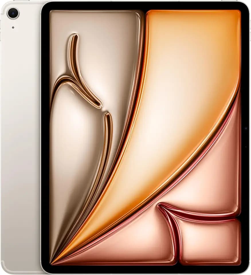 Apple iPad Air 13" mit M3 Chip: Apple Intelligence, Liquid Retina Display, 128 GB, 12 MP Frontkamera/Rückkamera, WLAN 6E + 5G Mobilfunk, Touch ID, Batterie für den ganzen Tag – Polarstern