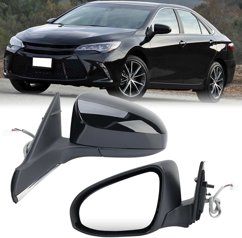 Left Side Mirror Compatible with Toyota Camry 2015 2016 2017 Black 5 Pins