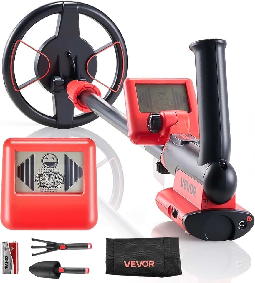 VEVOR Metalldetektor 15,24 mm, Metallsuchgerät mit LCD-Display, IP68 Wasserdichter Suchspule, Einstellbarer Suchbereich von ca. 57 bis 85 cm, Hochpräziser Golddetektor, Ideal für die Goldsuche